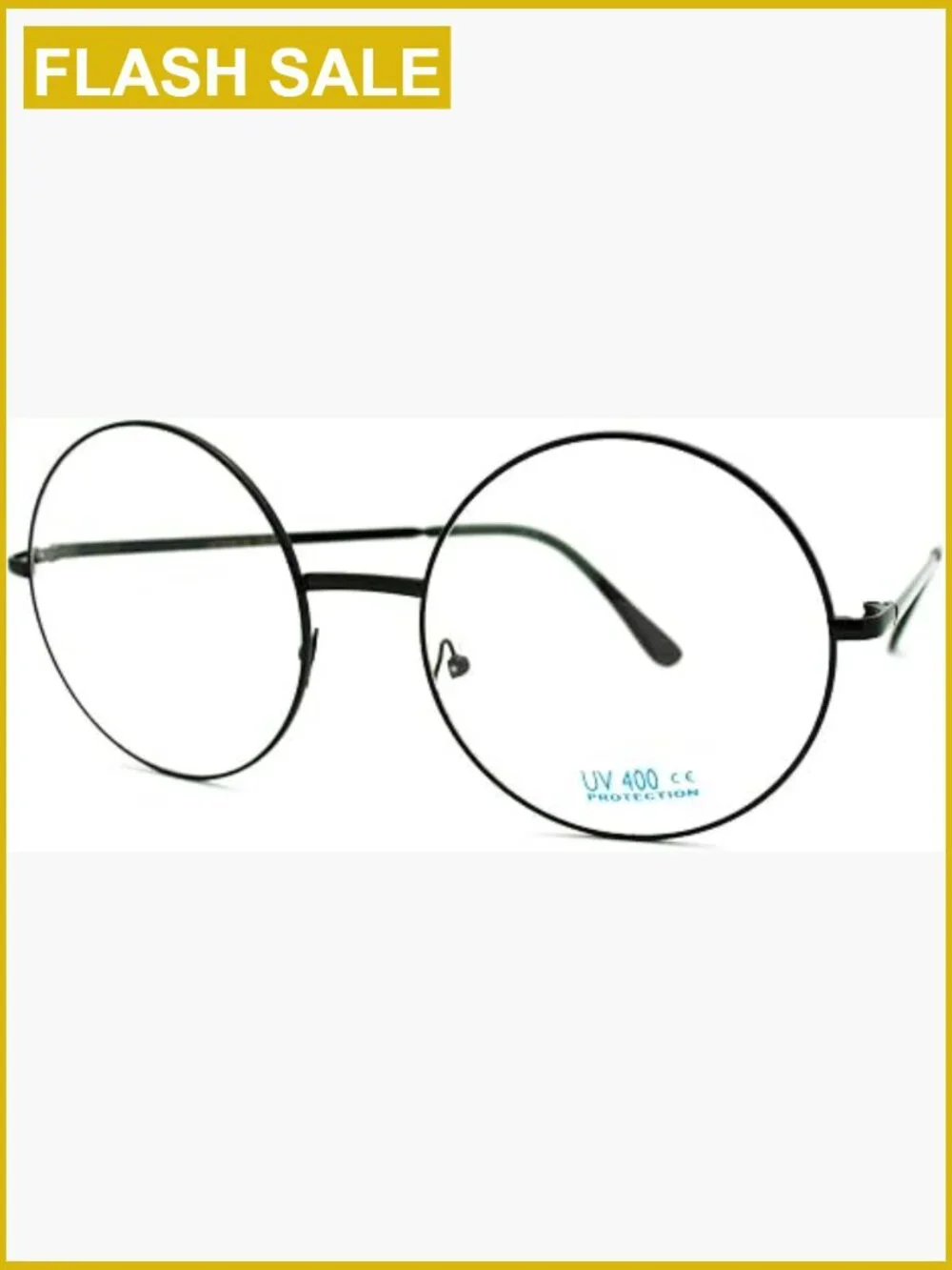 Super Oversized Round Circle Frame Clear Lens UV400 Glasses